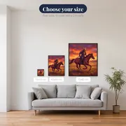 Samurai Charging at Sunset – available sizes