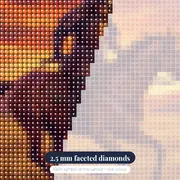 Samurai Charging at Sunset – diamond close-up