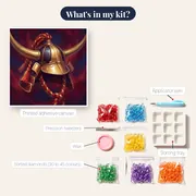 Golden-Horned Samurai Helmet Portrait – kit contents