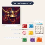 Casque de samouraï aux cornes dorées – contenu du kit