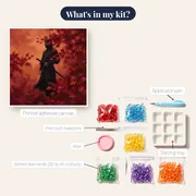 Ninja with Katana Among Red Maple Leaves – kit contents