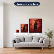 Ninja au katana sous les érables rouges – tailles disponibles