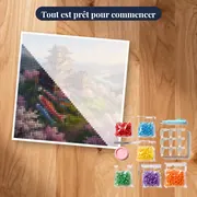 Château samouraï aux bannières de carpes – kit prêt à commencer