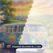 Van Hippie Fiorito su Strada di Campagna – primo piano dei diamanti