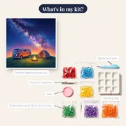 Camper Van, Tent and Campfire Under the Milky Way – kit contents