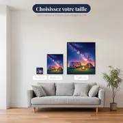 Van, tente, feu sous la Voie lactée – tailles disponibles