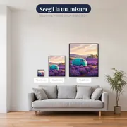 Camper turchese d'epoca tra la lavanda – misure disponibili