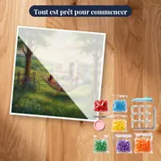 Camping familial en prairie verte – kit prêt à commencer