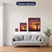 Baobab Sunset with Flying Birds – available sizes
