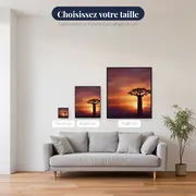 Baobab solitaire au coucher du soleil – tailles disponibles
