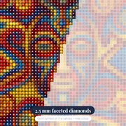 Vivid Tribal Mask Pattern – diamond close-up