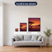 Tramonto sulla savana con giraffe – misure disponibili