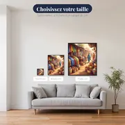 Marché africain aux tissus colorés – tailles disponibles