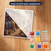 Marché africain aux tissus colorés – kit prêt à commencer