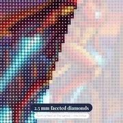 Red Gold Armored Hero Flight – diamond close-up