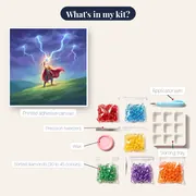 Blond Hero Calling Lightning on a Hill – kit contents