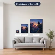 Panthère noire sur falaise au crépuscule – tailles disponibles