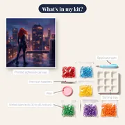 Red-Haired Heroine on Rainy Rooftop – kit contents
