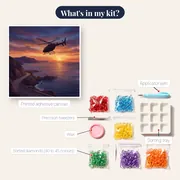 Helicopter Over Sunset Coastline – kit contents