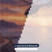 Helicopter Over Sunset Coastline – diamond close-up