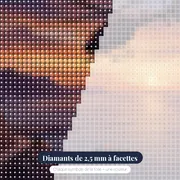 Hélicoptère au-dessus du littoral couchant – gros plan des diamants