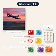 Pink Sky Departure Passenger Jet – kit contents