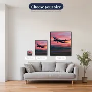 Pink Sky Departure Passenger Jet – available sizes