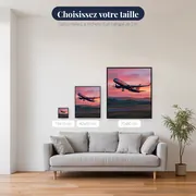 Décollage sous un ciel rose – tailles disponibles
