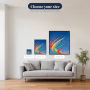 Colorful Jet Formation Over Blue Sky – available sizes