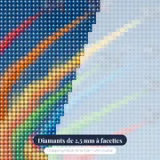 Formation de chasseurs aux traînées colorées – gros plan des diamants