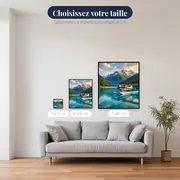 Hydravion sur lac turquoise – tailles disponibles