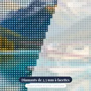 Hydravion sur lac turquoise – gros plan des diamants