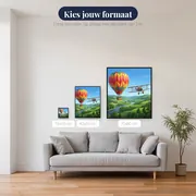 Heteluchtballon en oude propeller boven het dal – beschikbare formaten