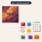 Avion à hélice dans un ciel dramatique – contenu du kit