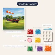Small Airplane on Summer Grass Runway – kit contents