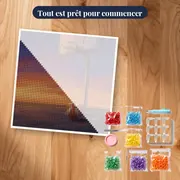 Ballon et panier au soleil couchant – kit prêt à commencer