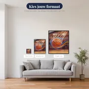 Zoevende basketbal door het net – beschikbare formaten