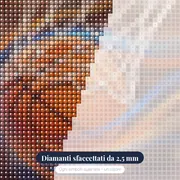 Palla sospesa sulla rete – primo piano dei diamanti