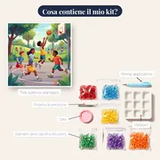 Bambini a basket con scarpe colorate – contenuto del kit