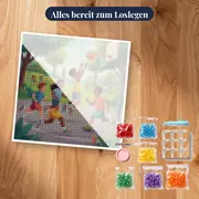 Kinder beim Basketball im Park – Set bereit zum Loslegen