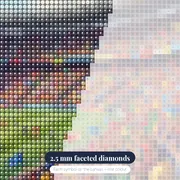 Colorful Stadium Crowd with Flags – diamond close-up