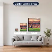 Erhöhungsschuss im vollen Rugby-Stadion – verfügbare Größen