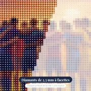 Mêlée d'équipe au couchant doré – gros plan des diamants