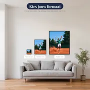 Serveende tennisser op gravelbaan – beschikbare formaten