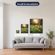 Racchetta e palline sull'erba all'alba – misure disponibili