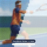 Kraftvoller Vorhandschlag unter blauem Himmel – Nahaufnahme der Steine