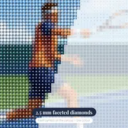 Powerful Forehand Under Blue Sky – diamond close-up
