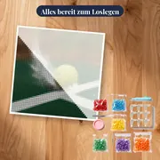 Tennisball trifft die Kreidelinie – Set bereit zum Loslegen