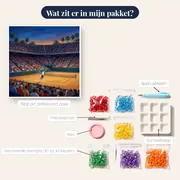 Springende tennisser voor volgepakt stadion – inhoud van het pakket