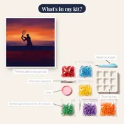 Sunset Seaside Tennis Player Silhouette – kit contents